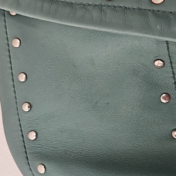 Free People x Nigel Preston Chain Embellished Biker Jacket Aqua - Picture 14 of 17